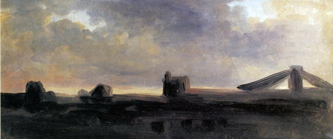 Pierre-Henri De Valenciennes Ruins on a Plain at Twilight - Hand Painted Oil Painting