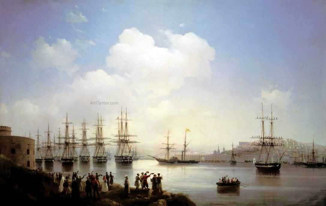 Ivan Constantinovich Aivazovsky Russian Squadron on the Raid of Sevastopol - Hand Painted Oil Painting