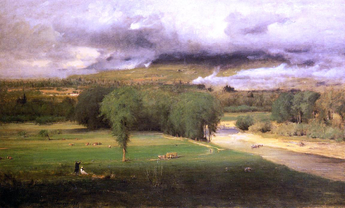 George Inness Sacco Ford: Conway Meadows - Hand Painted Oil Painting