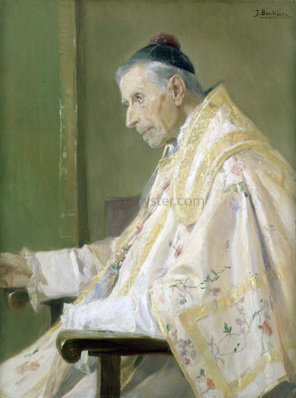 Jose Benlliure Y Gil Sacerdote Revestido - Hand Painted Oil Painting