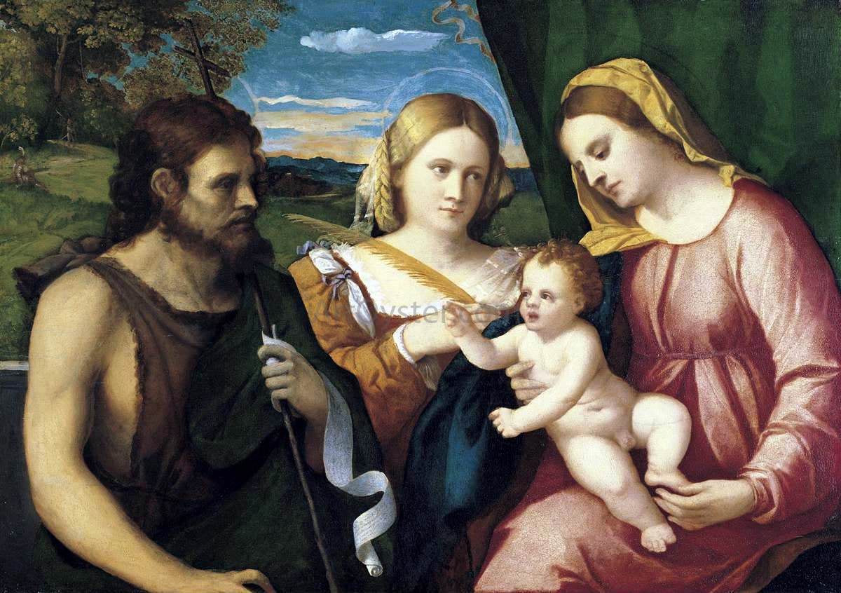 Palma Vecchio Sacra Conversazione - Hand Painted Oil Painting