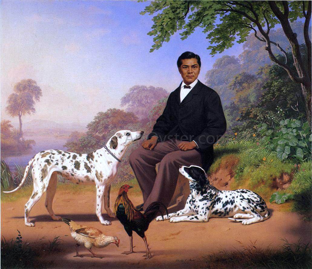 Charles Christian Nahl Sacramento Indian with Dogs - Hand Painted Oil Painting