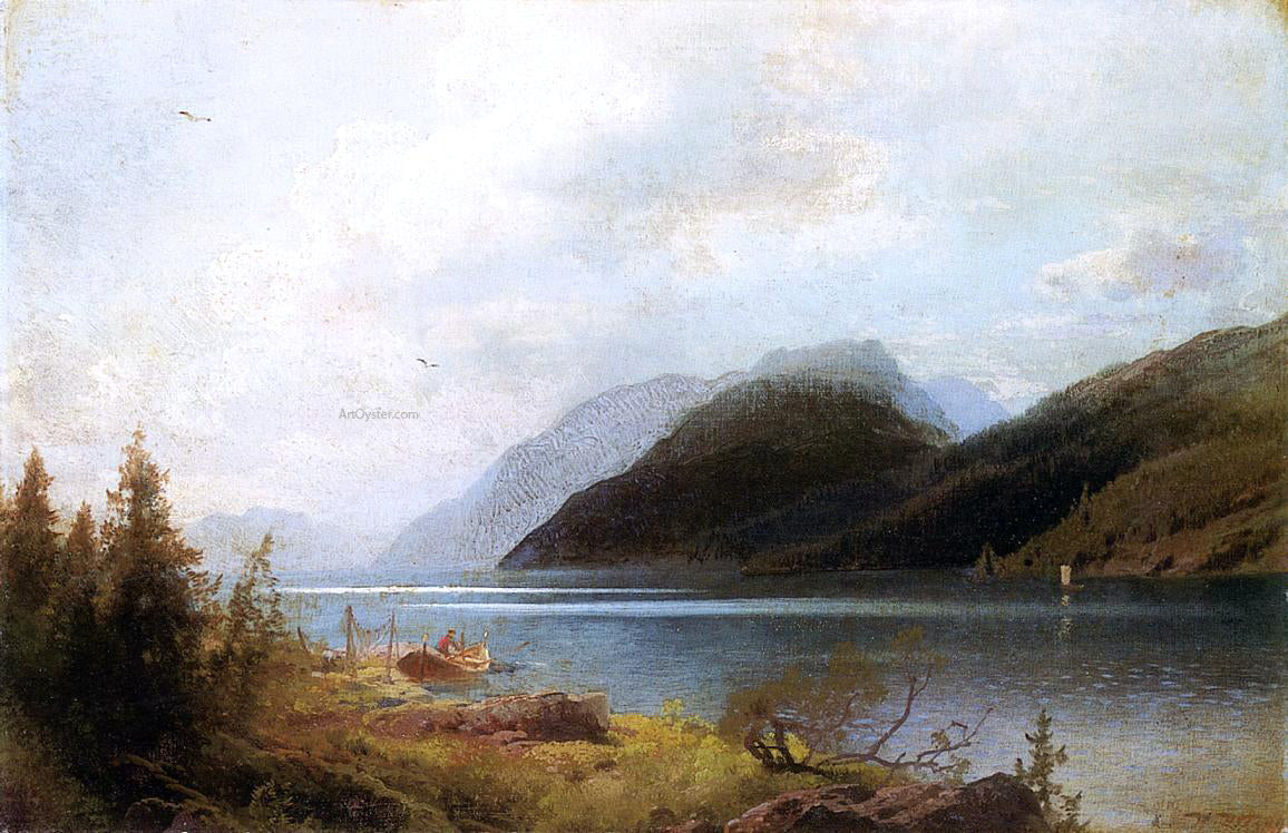 Herman Herzog Sagne Fjord - Hand Painted Oil Painting
