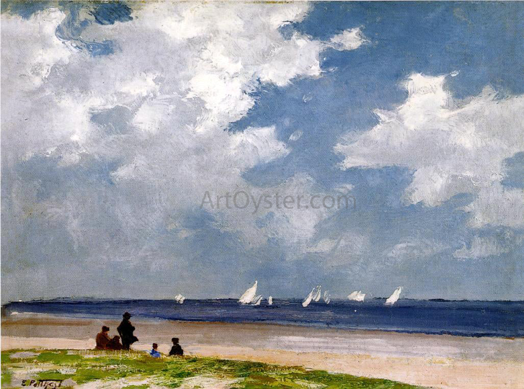 Edward Potthast Sailboats off Far Rockaway - Hand Painted Oil Painting