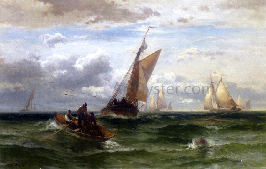 Edward Moran Sailing - Hand Painted Oil Painting
