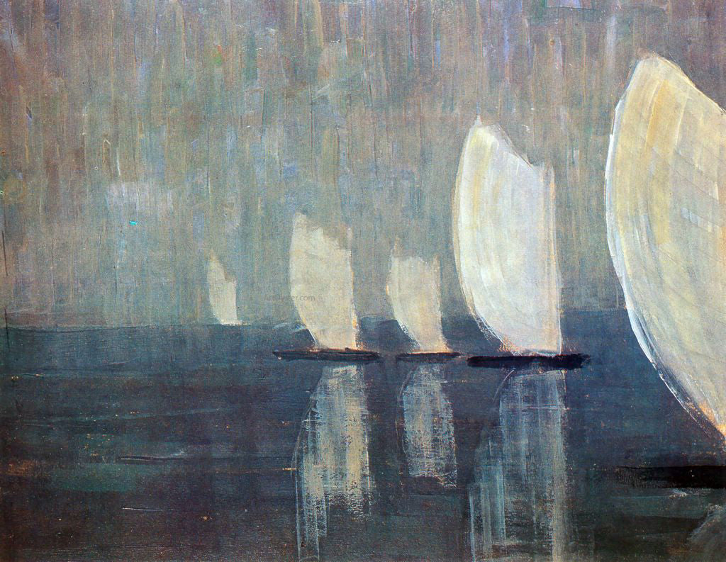 Mikalojus Ciurlionis Sailing Boats - Hand Painted Oil Painting