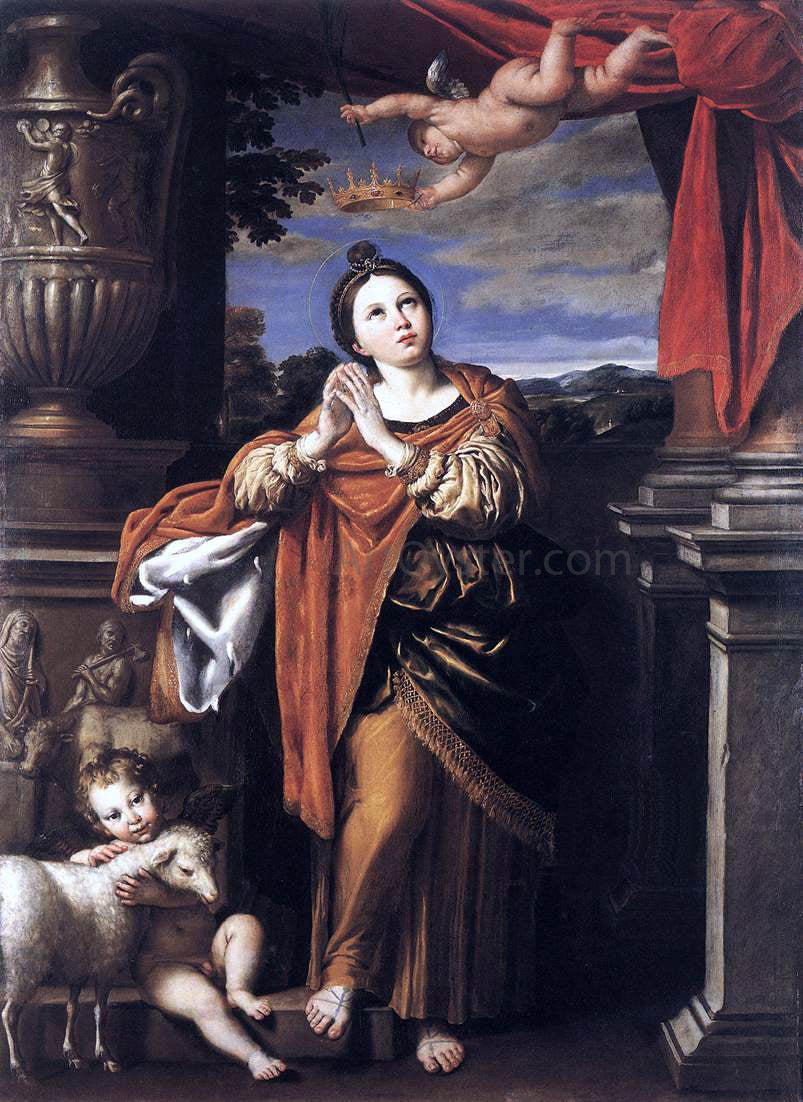 Domenichino Saint Agnes - Hand Painted Oil Painting