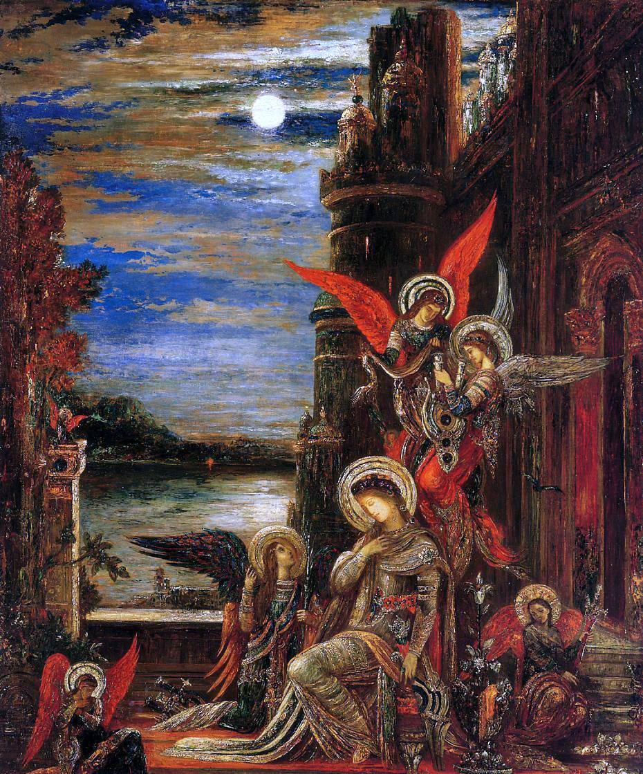  Gustave Moreau Saint Cecilia: Angels Announcing Her Impending Martyrdom - Hand Painted Oil Painting