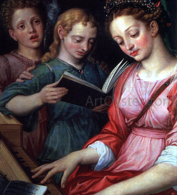 Michiel Van Coxcie Saint Cecilia - Hand Painted Oil Painting