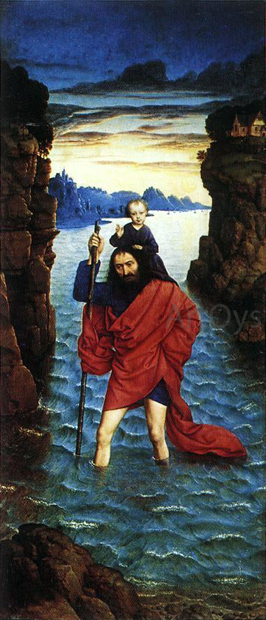  The Younger Dieric Bouts Saint Christopher - Hand Painted Oil Painting