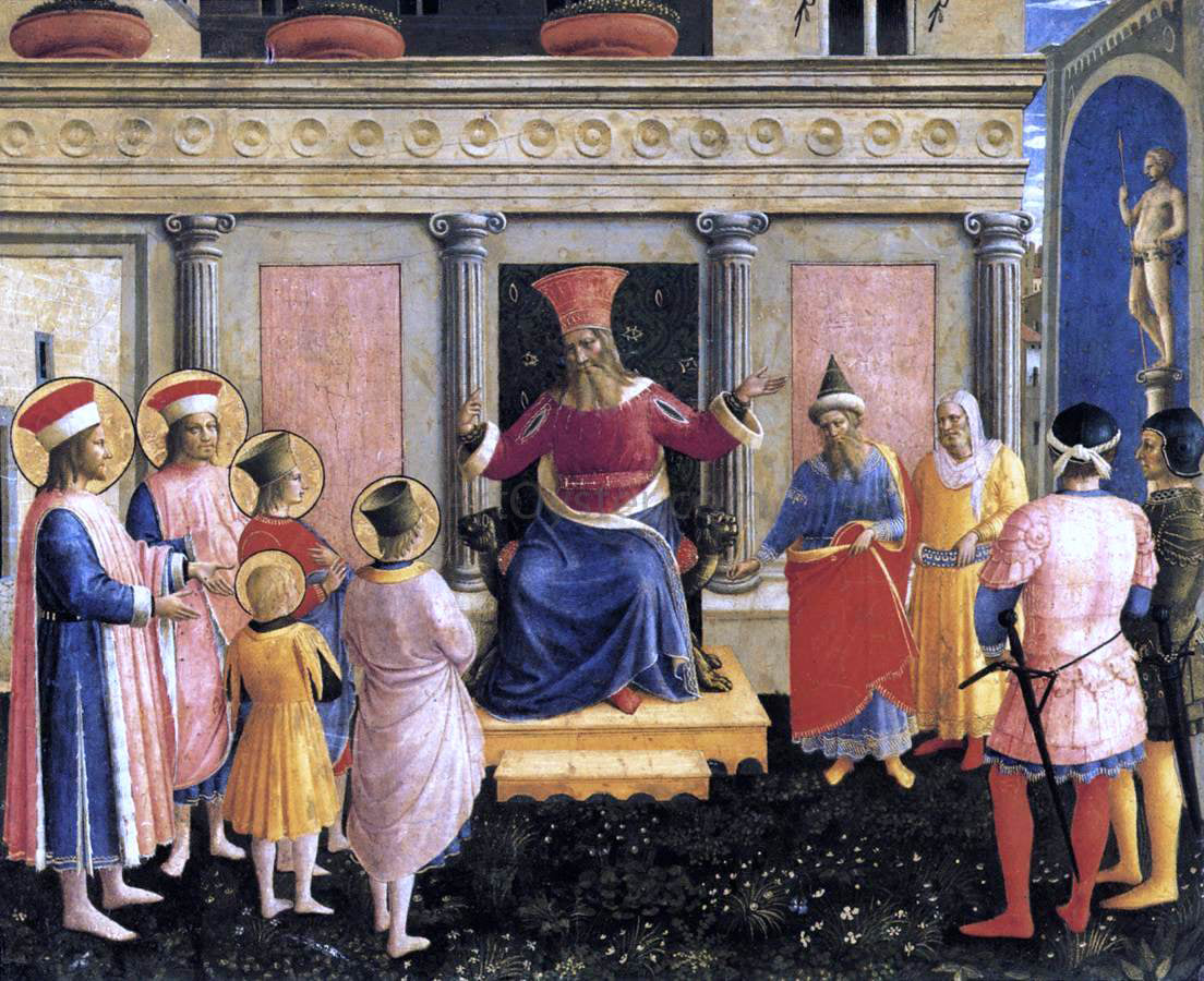 Fra Angelico Saint Cosmas and Saint Damian before Lisius (San Marco Altarpiece) - Hand Painted Oil Painting