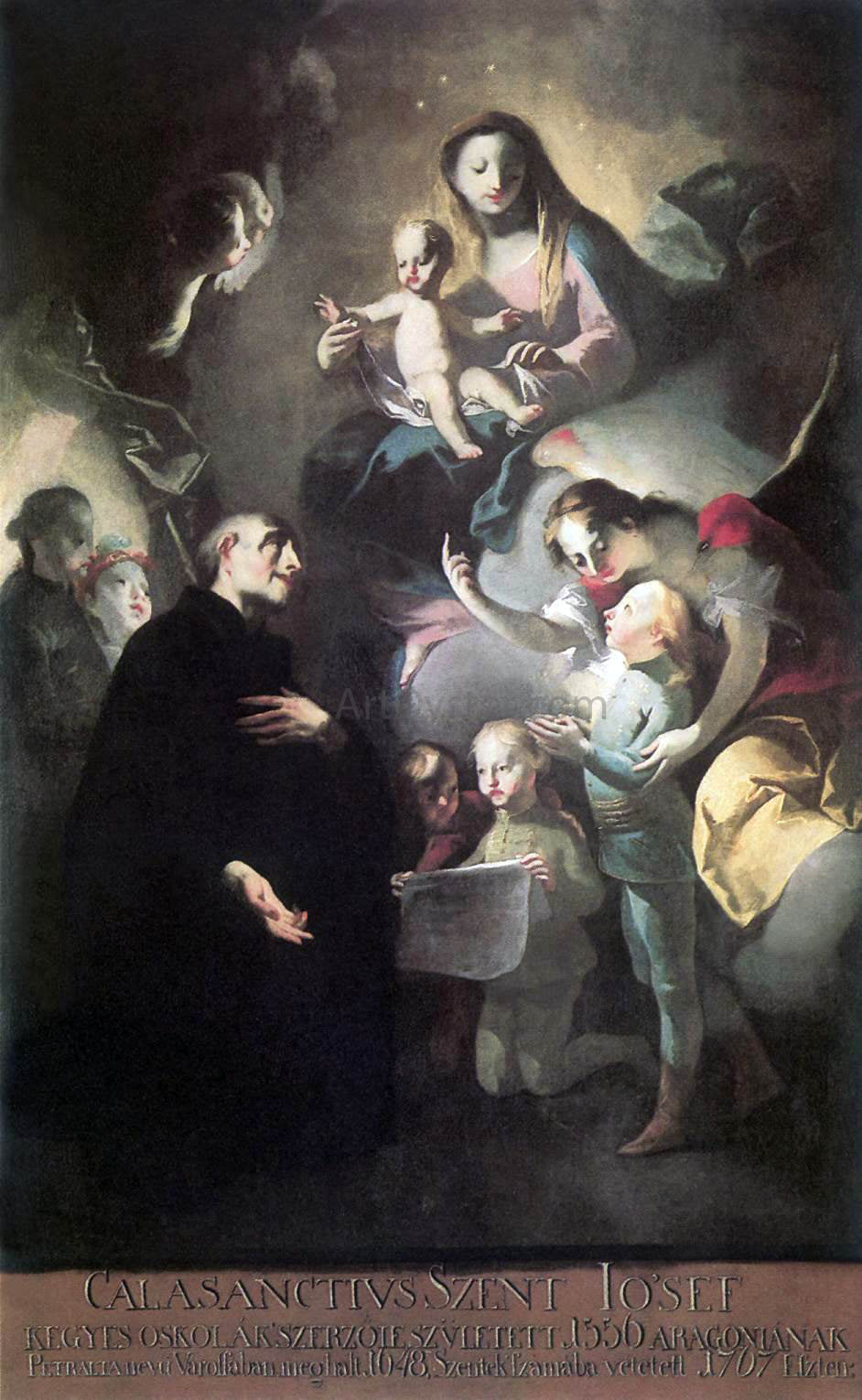  Felix Ivo Leicher Saint Joseph Calasantius before the Virgin - Hand Painted Oil Painting