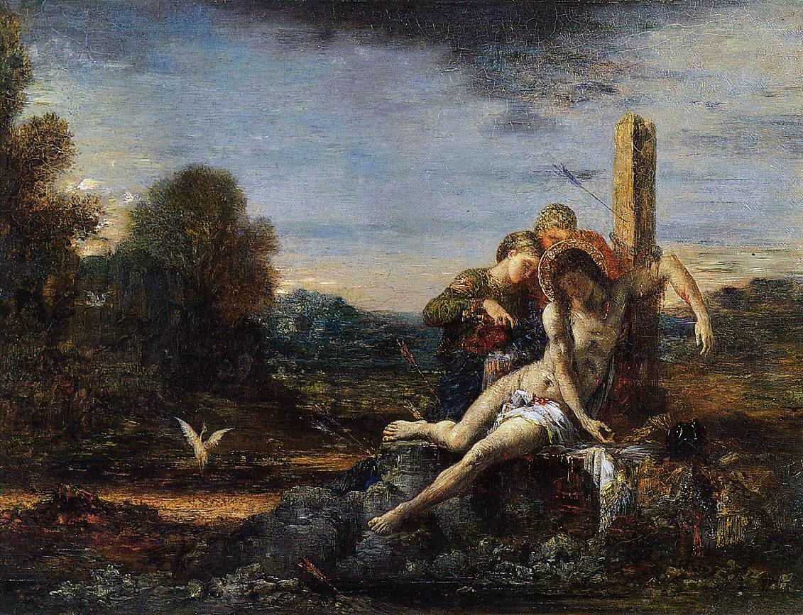 Gustave Moreau Saint Sebastian being Tended by Saintly Women - Hand Painted Oil Painting