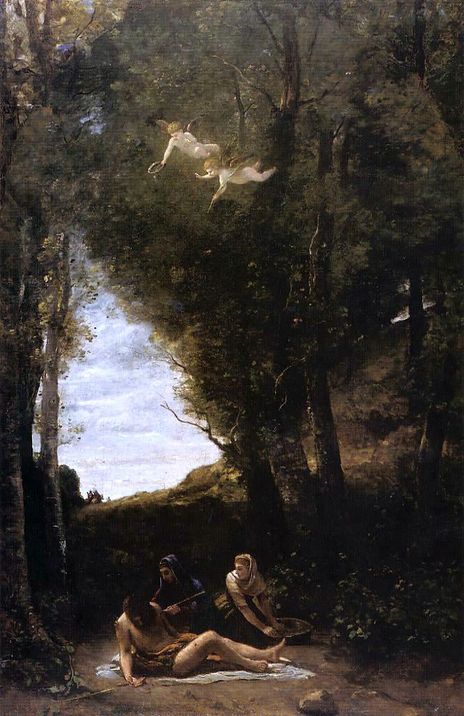 Jean-Baptiste-Camille Corot Saint Sebastian in a Landscape - Hand Painted Oil Painting