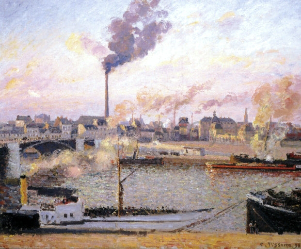 Camille Pissarro Saint Sever, Rouen, Morning, Five O'Clock - Hand Painted Oil Painting