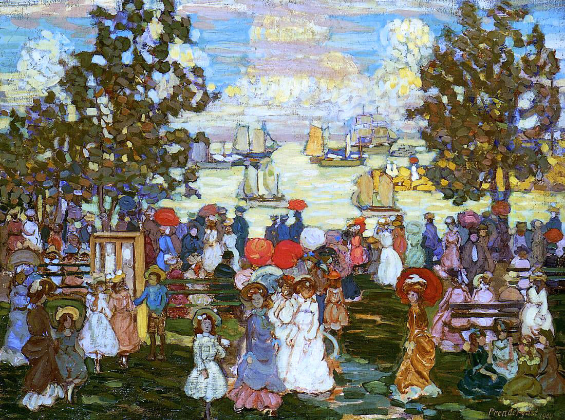 Maurice Prendergast Salem Willows (also known as The Promenade, Salem Harbor) - Hand Painted Oil Painting