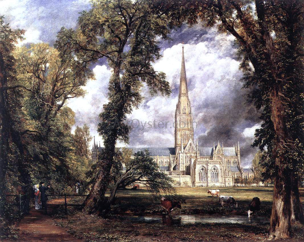 John Constable Salisbury Cathedral from the Bishop's Grounds - Hand Painted Oil Painting