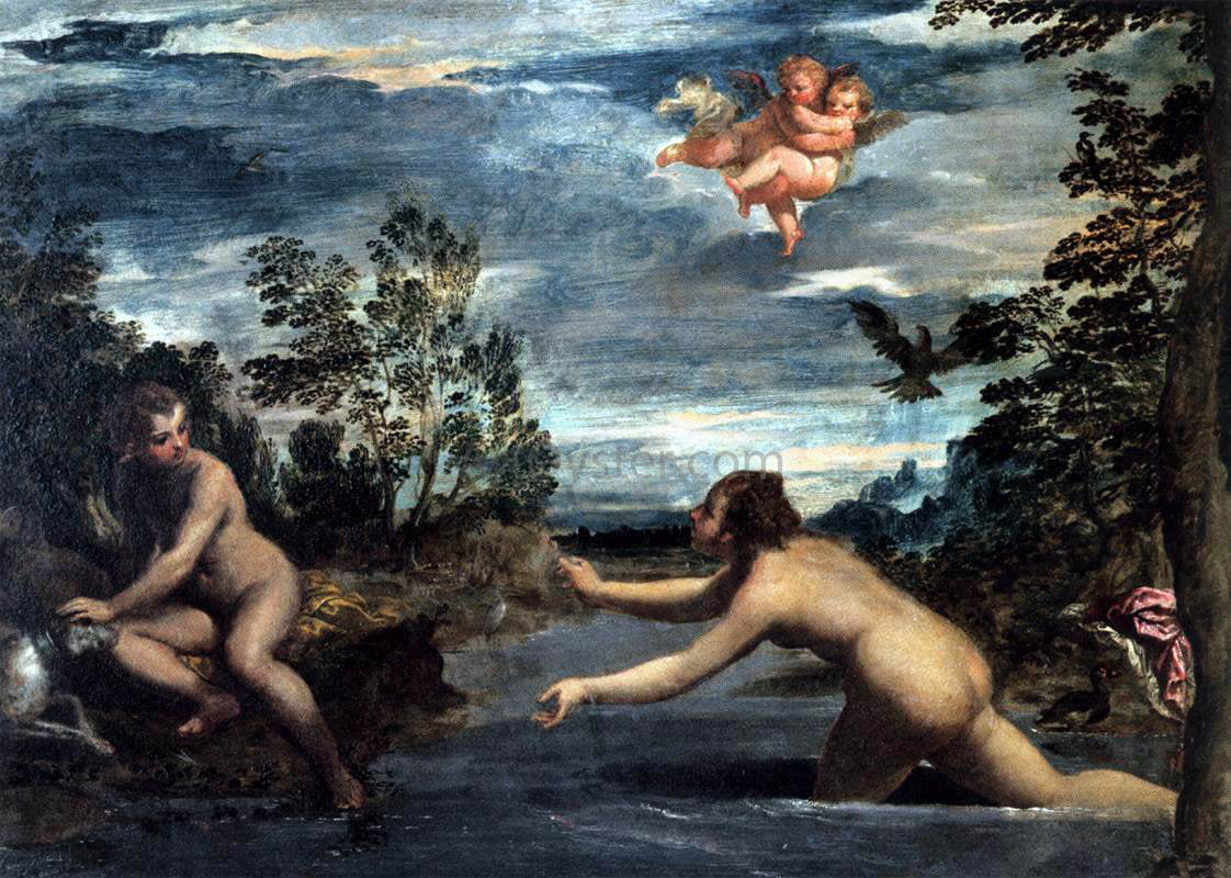Ippolito Scarsellino Salmacis and Hermaphroditus - Hand Painted Oil Painting