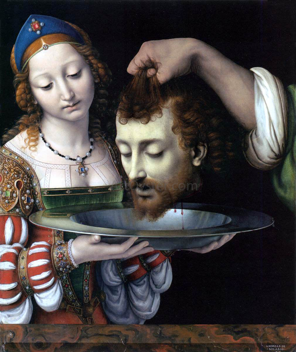Andrea Solario Salome with the Head of St John the Baptist - Hand Painted Oil Painting