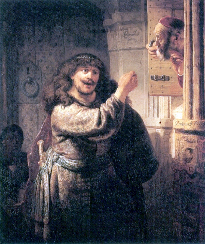 Rembrandt Van Rijn Samson Threatening his Father-in-law - Hand Painted Oil Painting