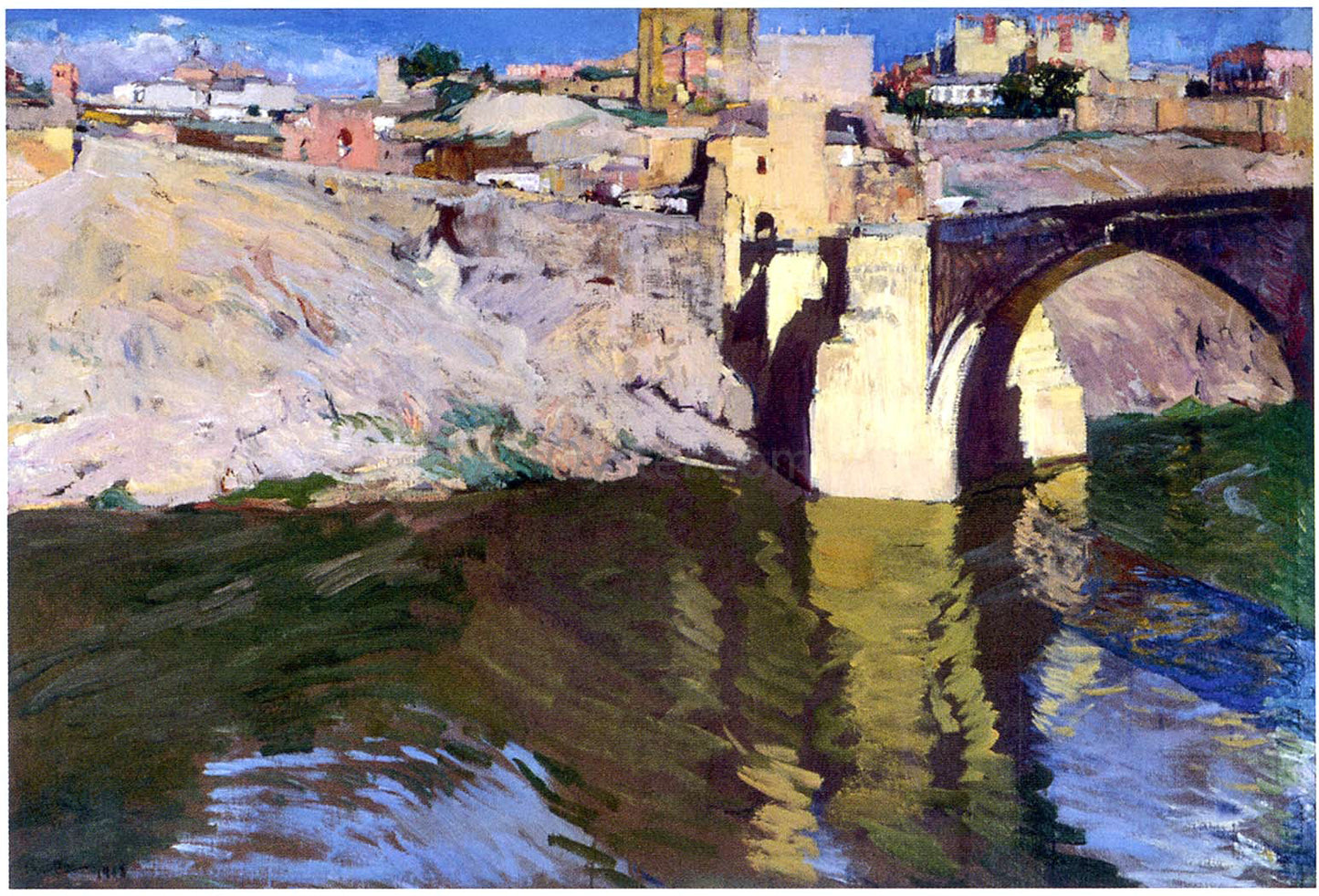Joaquin Sorolla Y Bastida San Martin Bridge at Toledo - Hand Painted Oil Painting