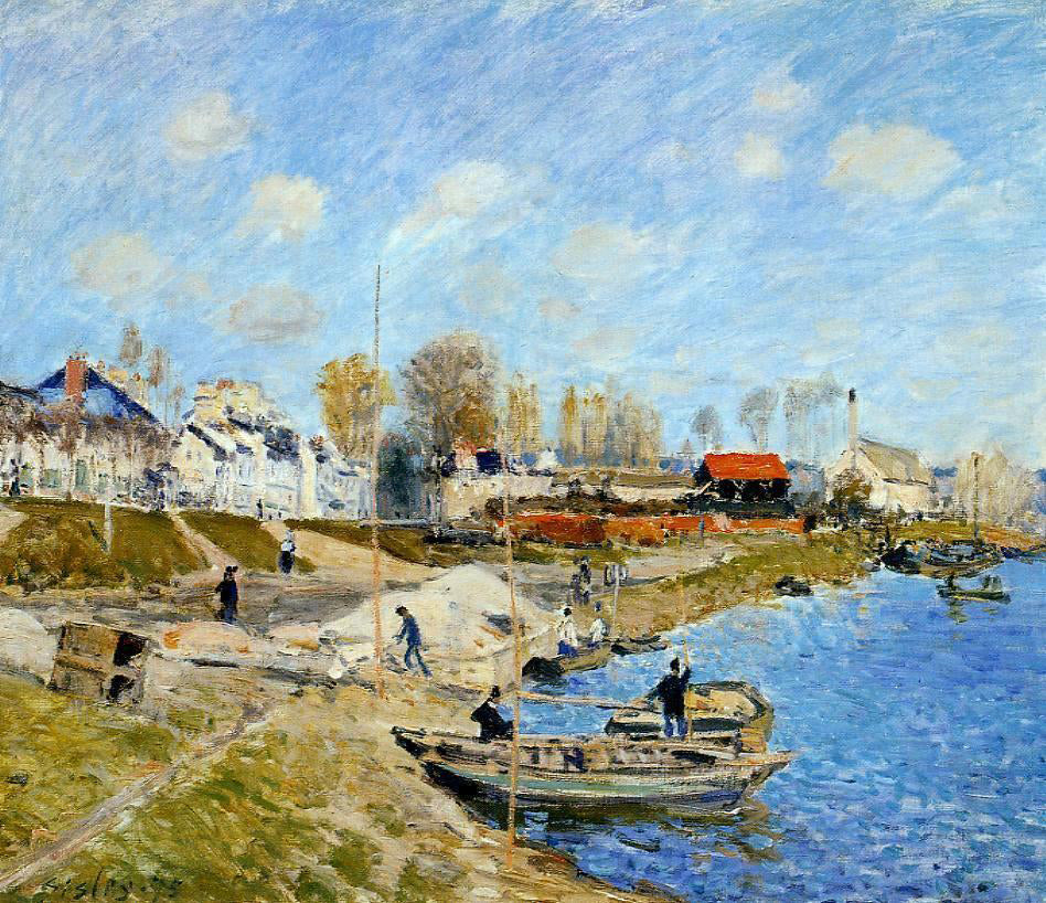 Alfred Sisley Sand on the Quayside, Port-Marly - Hand Painted Oil Painting