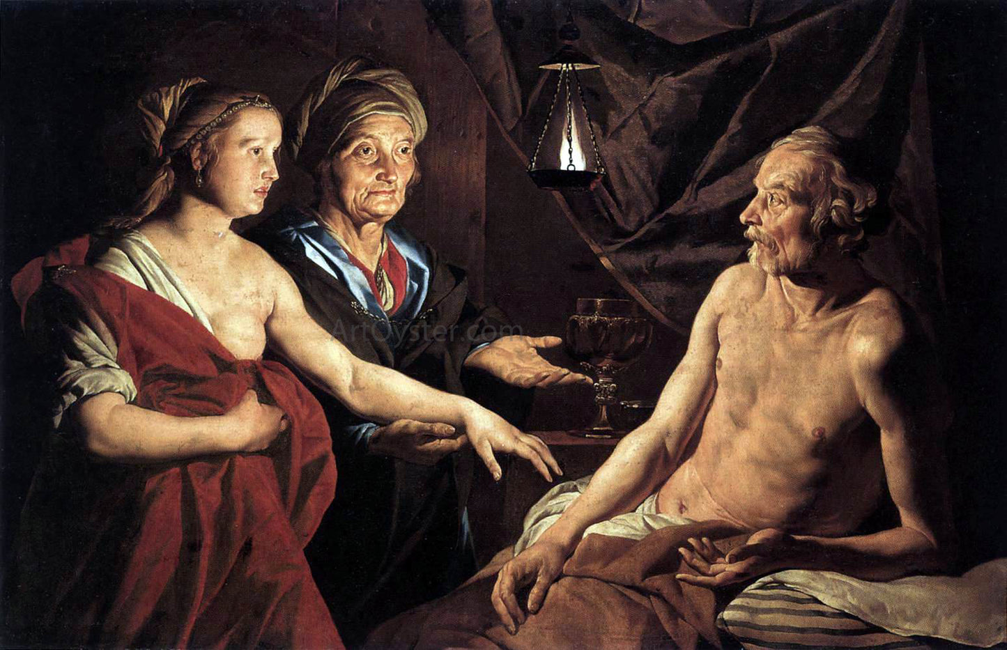 Matthias Stom Sarah Leading Hagar to Abraham - Hand Painted Oil Painting