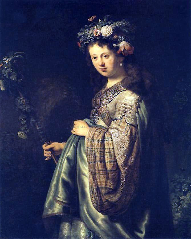 Rembrandt Van Rijn Saskia Dressed as Flora - Hand Painted Oil Painting
