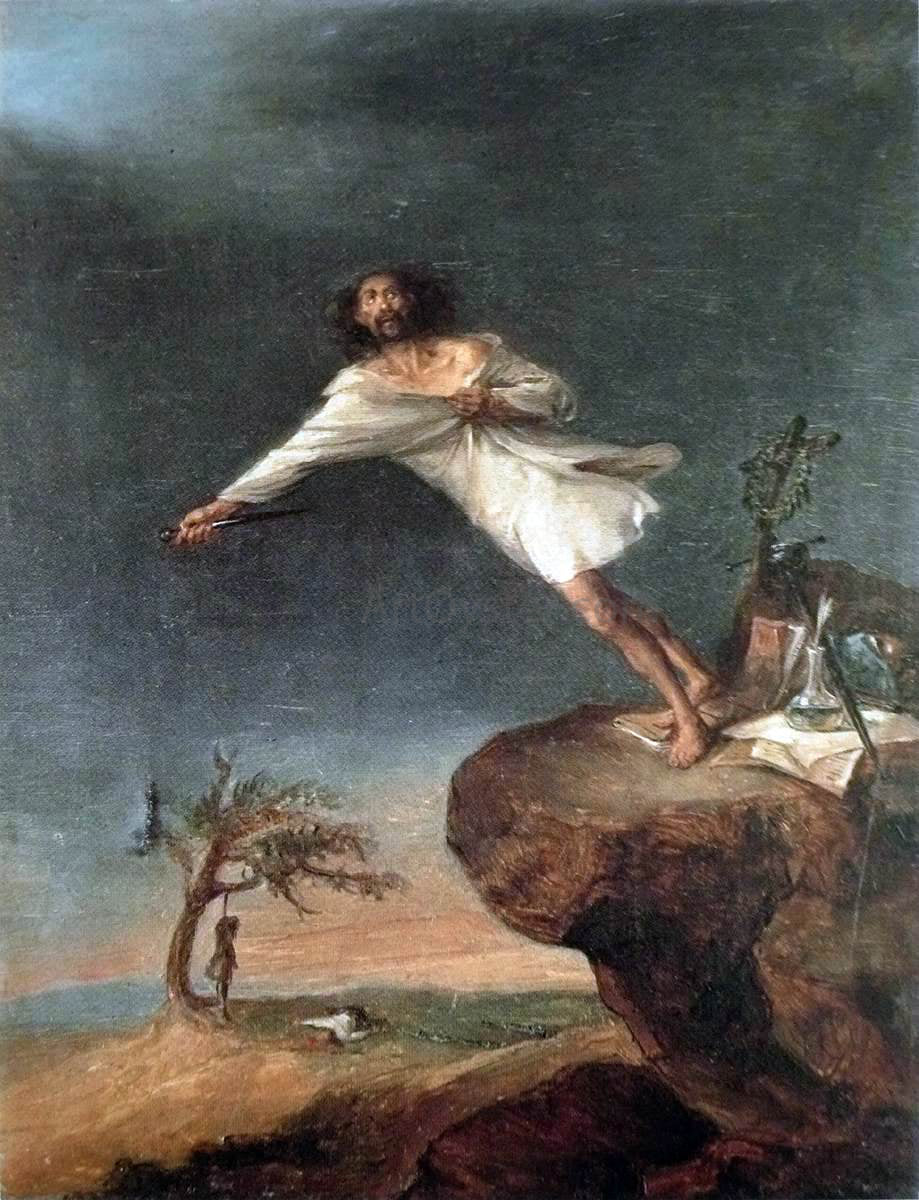 Leonardo Alenza Y Nieto Satire on Romantic Suicide - Hand Painted Oil Painting