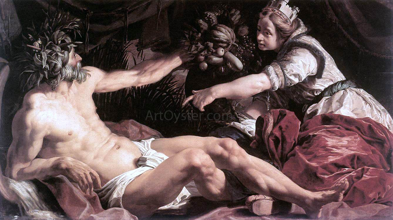 Abraham Janssens Scaldis and Antwerpia - Hand Painted Oil Painting