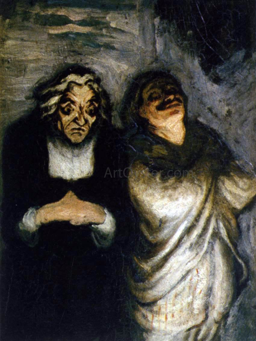 Honore Daumier Scene from a Comedy - Hand Painted Oil Painting