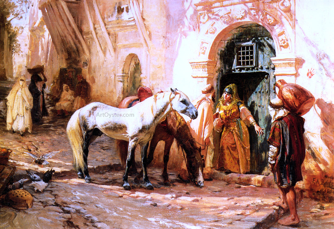  Frederick Arthur Bridgeman Scene in Morocco - Hand Painted Oil Painting