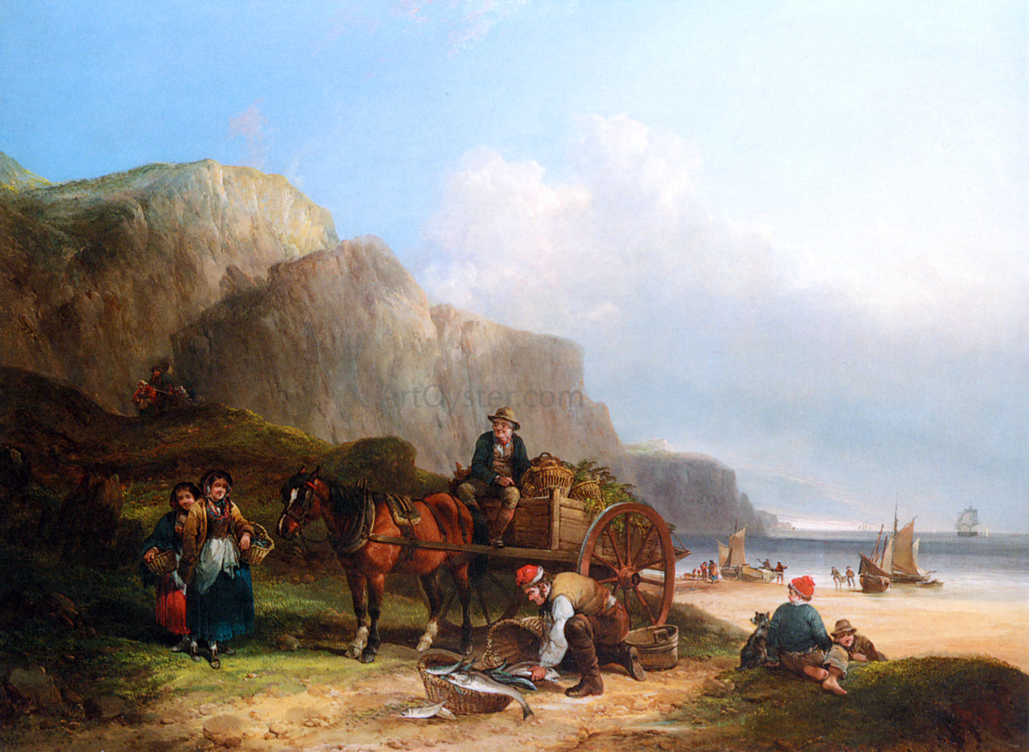 Senior William Shayer Scene in the Isle of Wight - Hand Painted Oil Painting