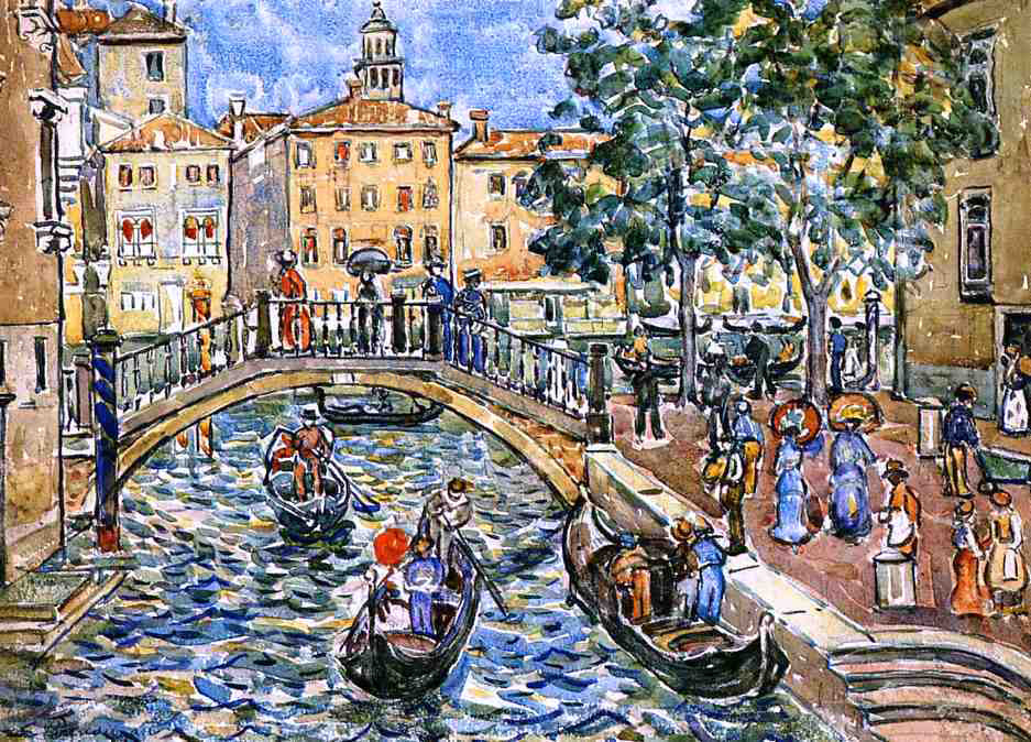 Maurice Prendergast Scene of Venice - Hand Painted Oil Painting