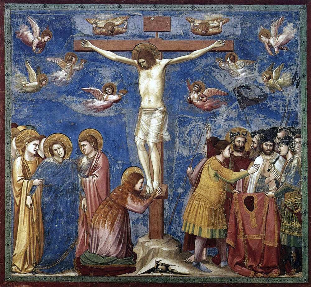 Giotto Di Bondone Scenes from the Life of Christ: 19. Crucifixion (Cappella Scrovegni (Arena Chapel), Padua) - Hand Painted Oil Painting