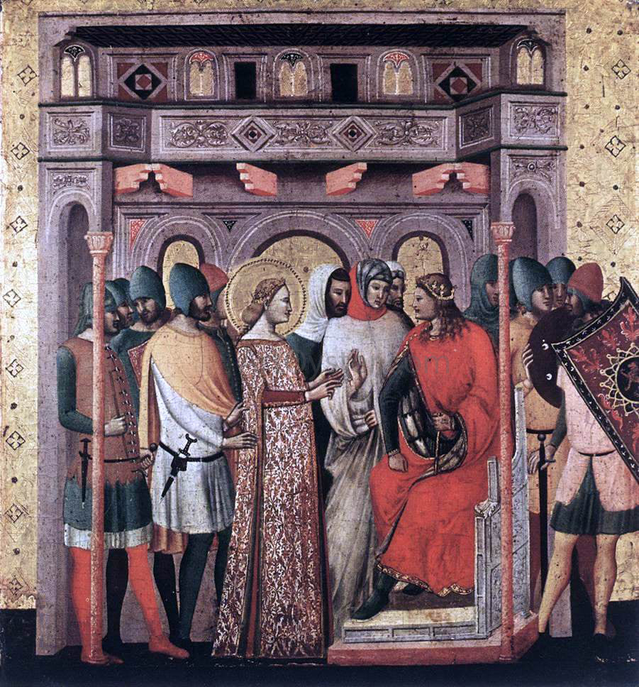Unknown (4) Masters Scenes from the Life of St Colomba (St Colomba before the Emperor) - Hand Painted Oil Painting