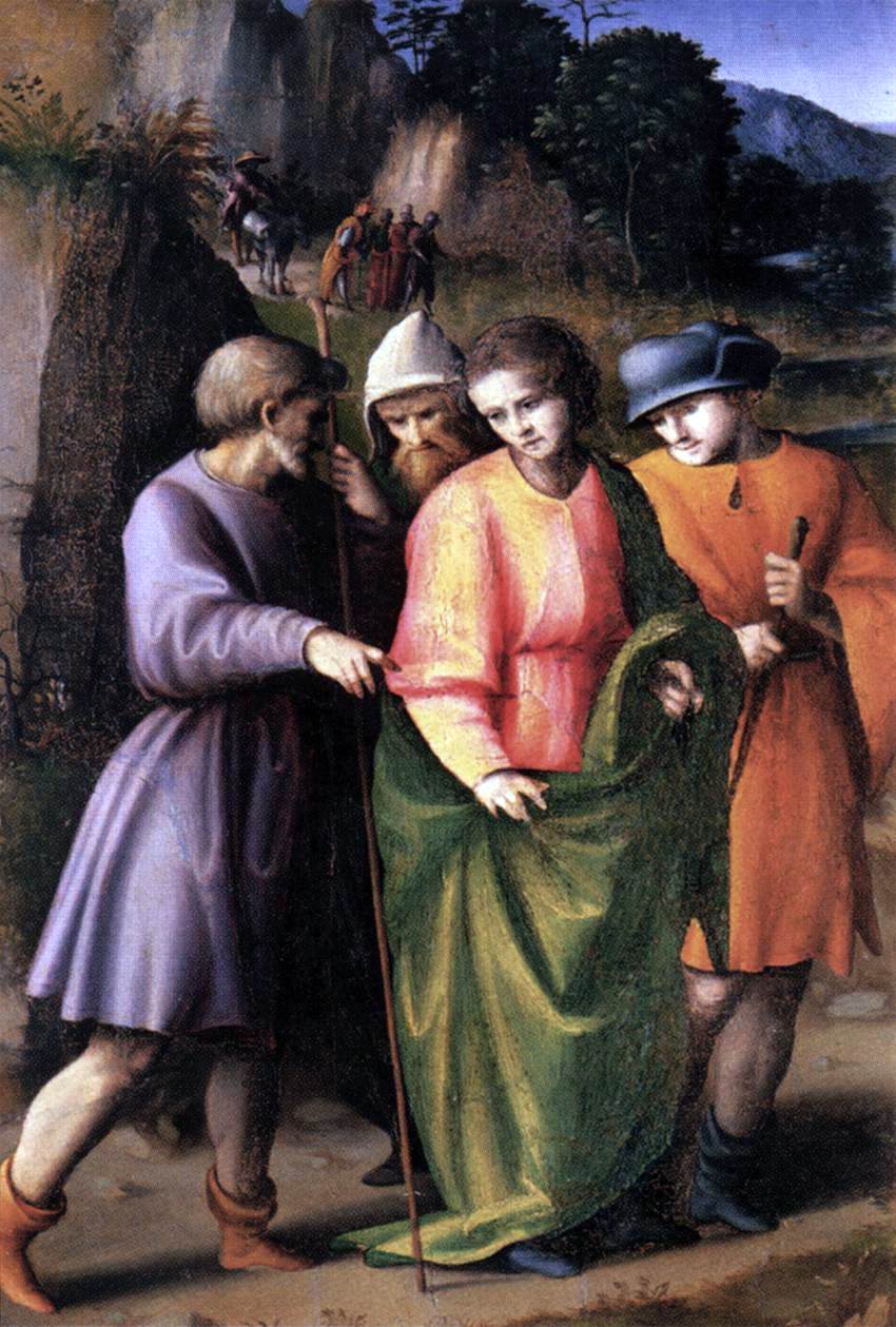 II Francesco Ubertini Bacchiacca Scenes from the Story of Joseph: Joseph Sold by His Brethren - Hand Painted Oil Painting