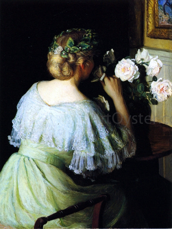 Lilla Cabot Perry Scent of Roses (also known as Girl and Roses) - Hand Painted Oil Painting