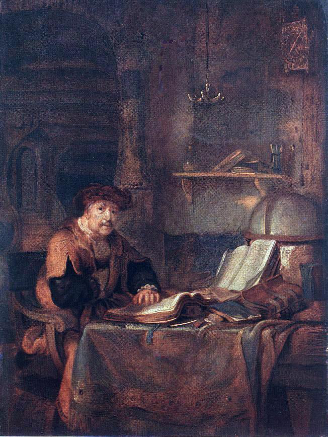 Gerbrand Van den Eeckhout Scholar with his Books - Hand Painted Oil Painting
