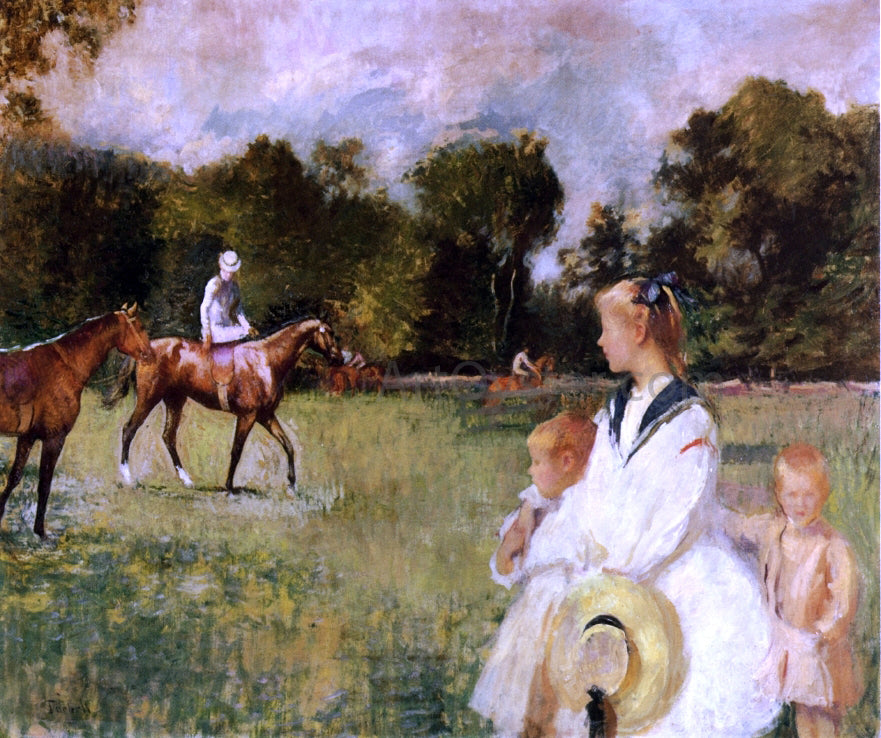 Edmund Tarbell Schooling the Horses - Hand Painted Oil Painting