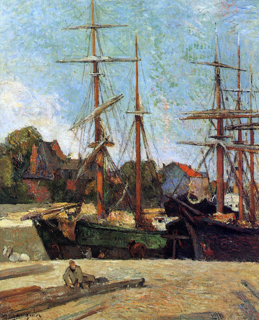 Paul Gauguin A Schooner and Three-Master - Hand Painted Oil Painting