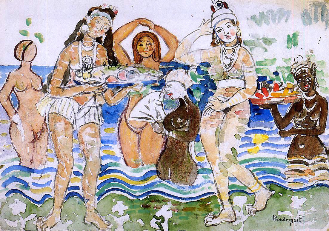 Maurice Prendergast Sea Maidens - Hand Painted Oil Painting