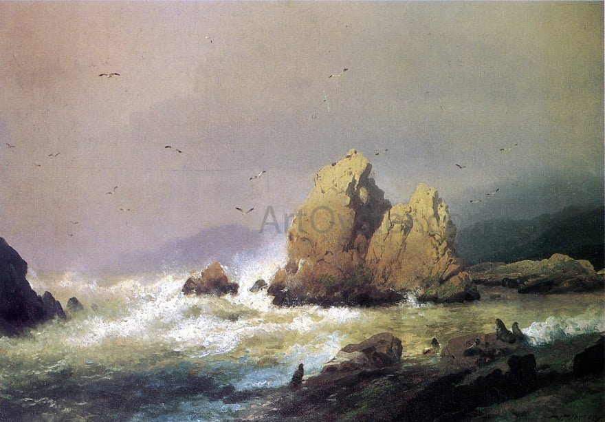 Herman Herzog Seal Rocks - Hand Painted Oil Painting