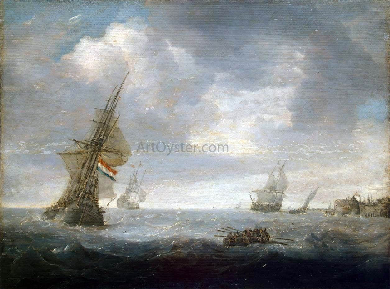 Jan Porcellis Seascape - Hand Painted Oil Painting