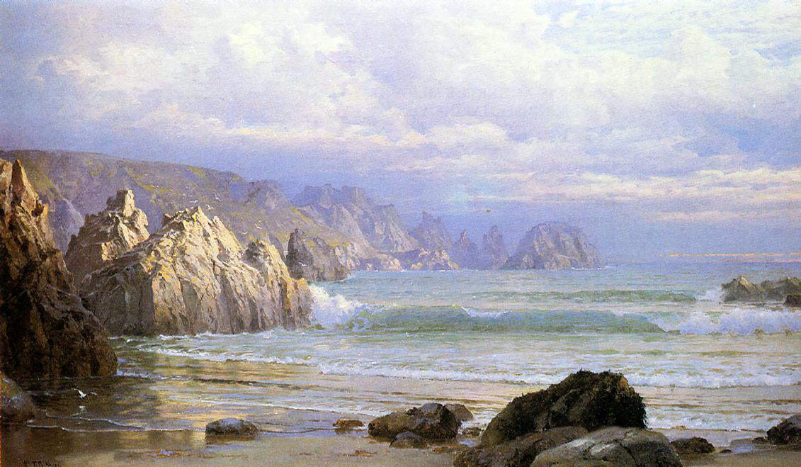 William Trost Richards Seascape: Along the Cliffs - Hand Painted Oil Painting