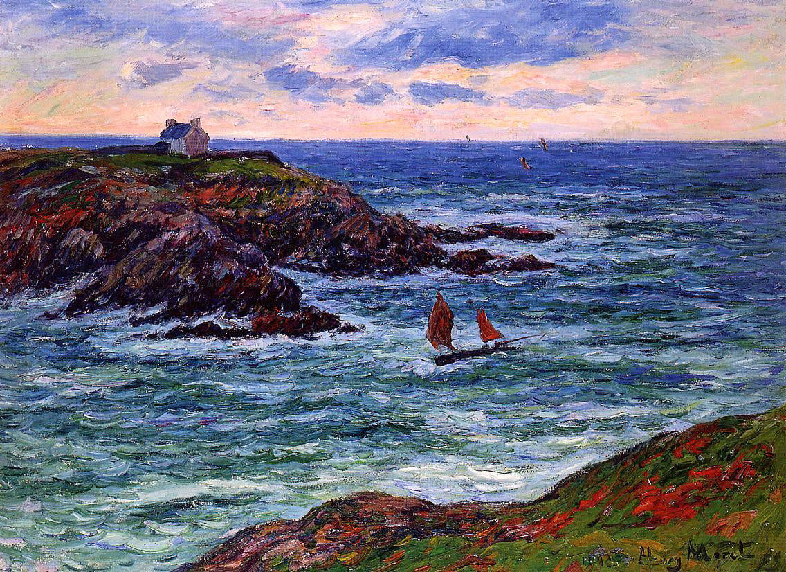 Henri Moret Seascape: Doelan, Brittany - Hand Painted Oil Painting