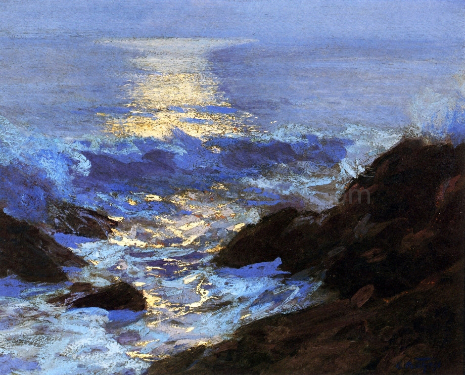 Edward Potthast Seascape Moonlight - Hand Painted Oil Painting
