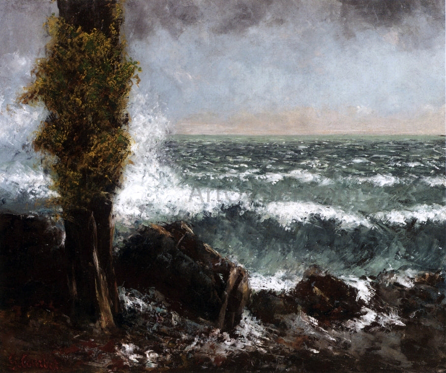 Gustave Courbet Seascape, the Poplar - Hand Painted Oil Painting