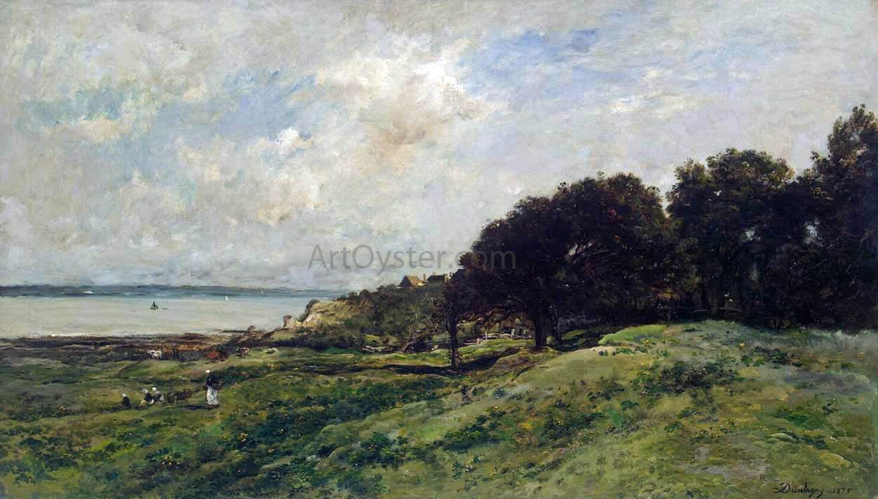 Charles Francois Daubigny Seashore at Villerville - Hand Painted Oil Painting
