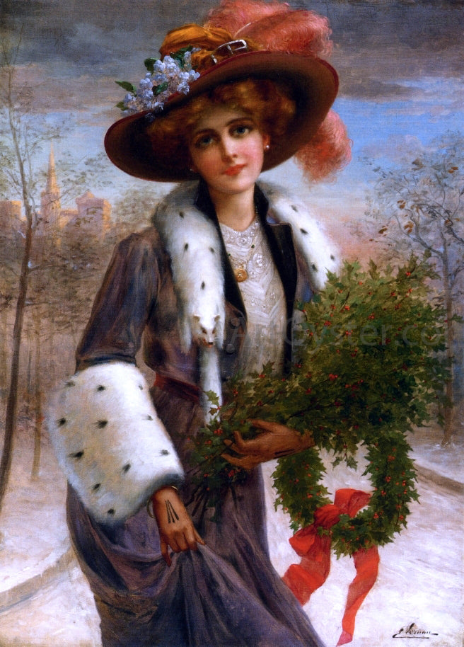 Emile Vernon Seasons Greetings - Hand Painted Oil Painting